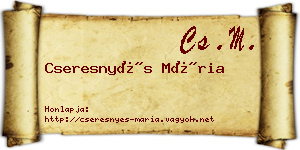 Cseresnyés Mária névjegykártya